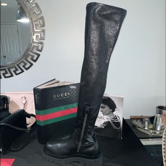 Bottega Veneta Black Over the Knee Boots - Picture 8 of 10